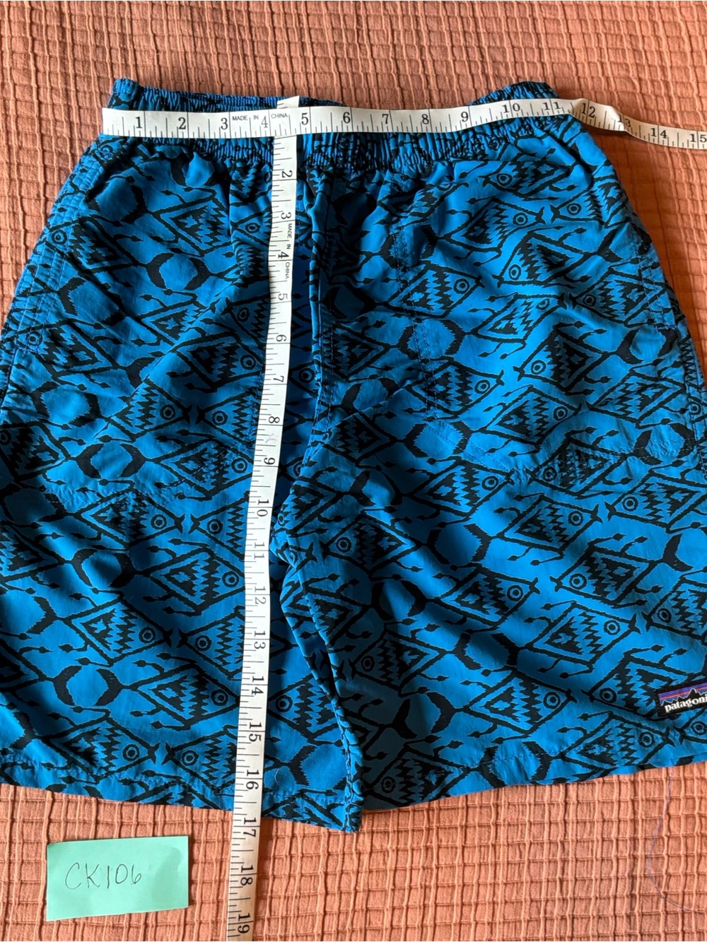 Patagonia Men's Blue Printed Swim Shorts